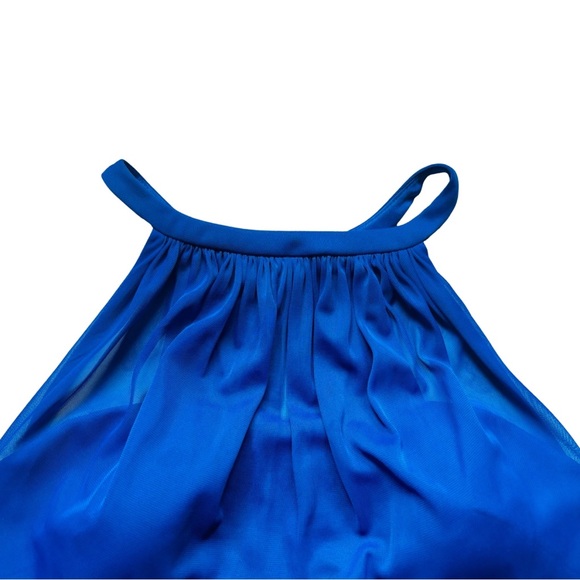 David’s Bridal Horizon Blue Sleeveless Formal Bodycon Dress - Picture 3 of 7